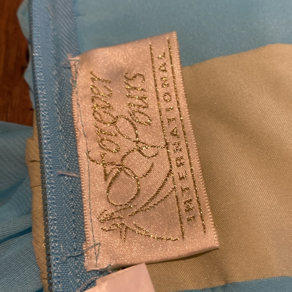 Forever Yours Woodland Fairy Tulle Babydoll Dress Pale Blue & Kiwi Ruched Sash 8 - Picture 8 of 13